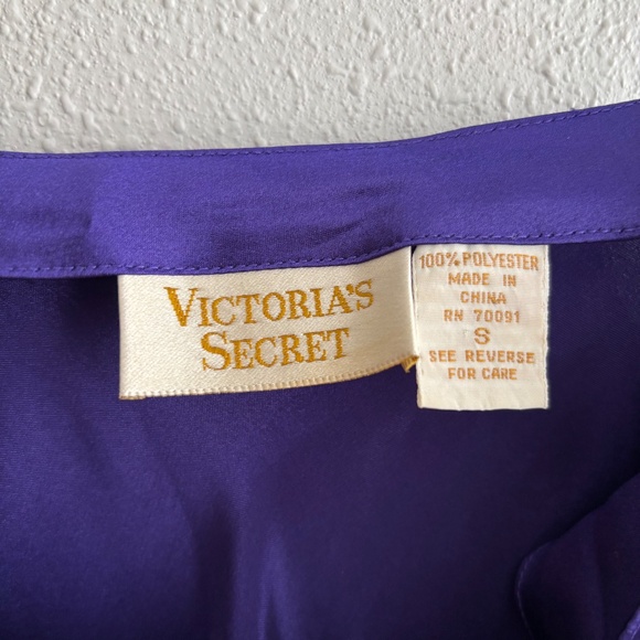 Victoria's Secret Vintage Gold Label Purple Polyester Slip Dress with Ruffles - Picture 3 of 5